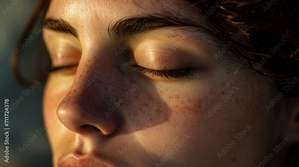 a woman meditating