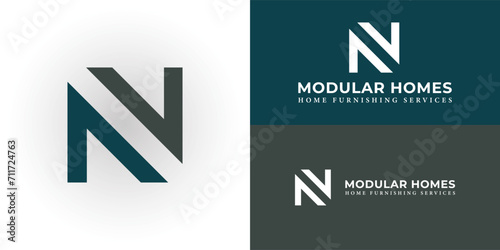Logo design inspiration for architectural modular homes company inspired from the abstract letter N isolated in the white background also suitable for the brands or companies that have the initial NN photo