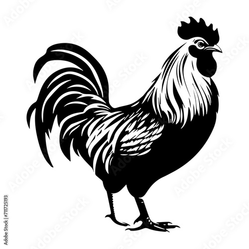 bantam chicken black silhouette logo svg vector, hen icon illustration.