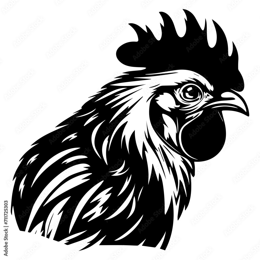 bantam chicken black silhouette logo svg vector, hen icon illustration.