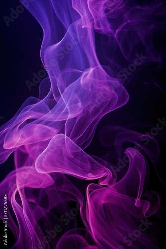 Empty dark background with purple smoke