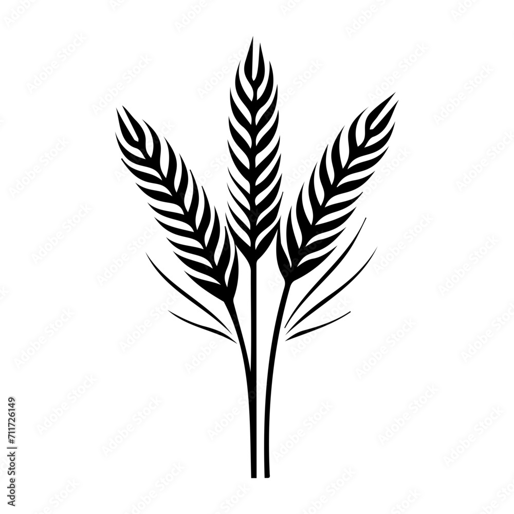 Fototapeta premium barley icon illustration, barley black silhouette logo svg vector