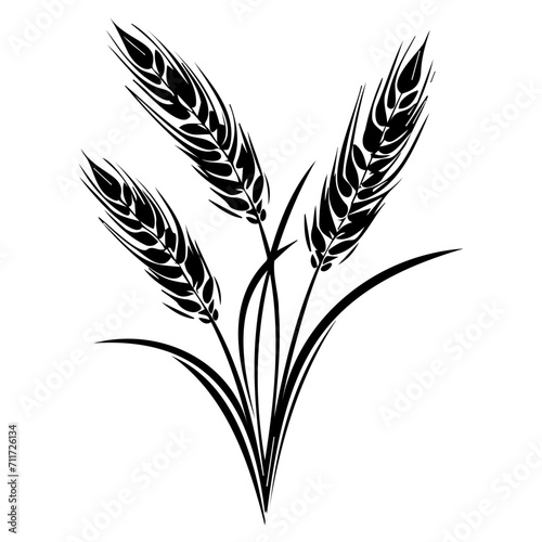barley icon illustration, barley black silhouette logo svg vector