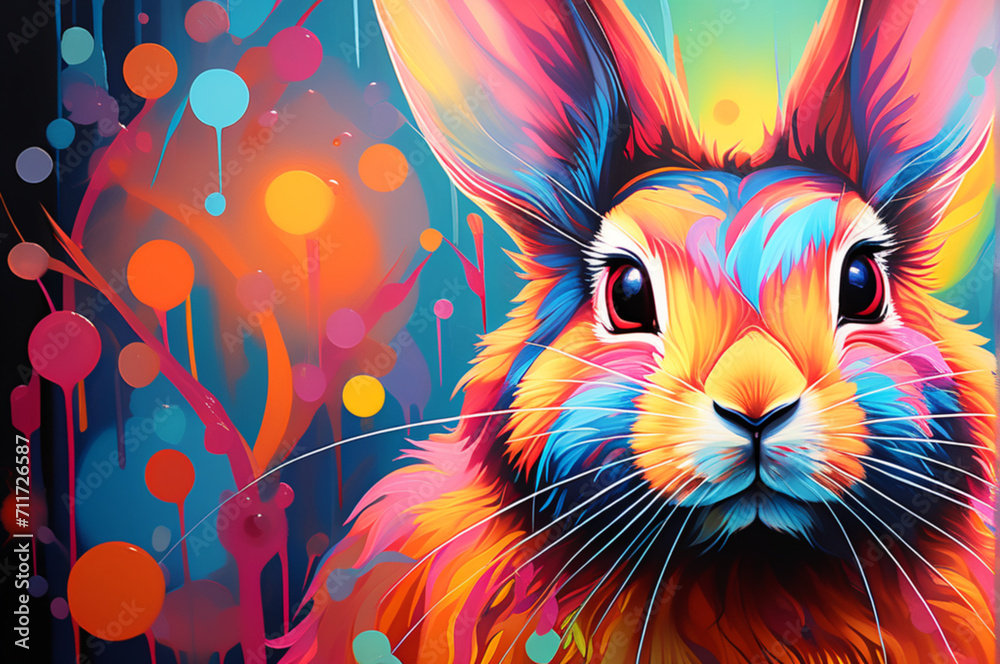 abstract background with rabbit