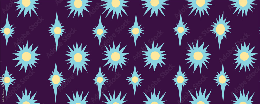 Seamless abstract botanical pattern. Creative illustration. Seamless background with decorative stars. Botanical motifs vector illustration with abstract daisy. Seamless abstract botanical pattern. Creative illustration. Seamless background with decorative stars. Botanical motifs vector illustration with abstract daisy.