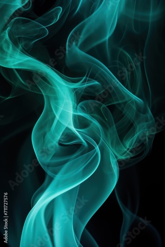 Empty dark background with teal smoke © Michael