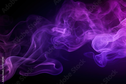 Empty dark background with violet smoke