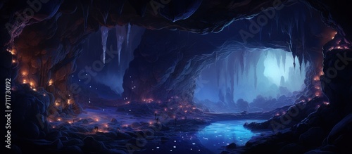 Twinkling lights within the cave