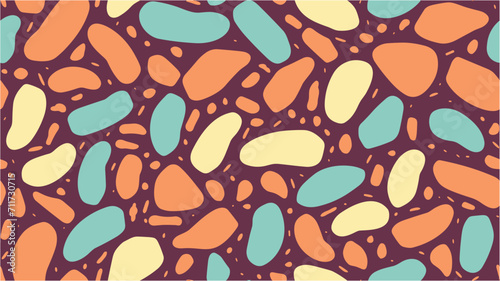 Modern vector template for design. A digital illustration. Repeat background in minimalistic design. Modern Abtract Colorful Shapes Background. Terrazzo background pattern design. Print. Seamless.