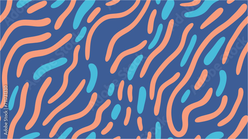 Groovy 70s color background. Colorful liquid abstract pattern design. Pop art style pattern. Vector animal print. Stereo. Digital image with a psychedelic stripes. Seamless.