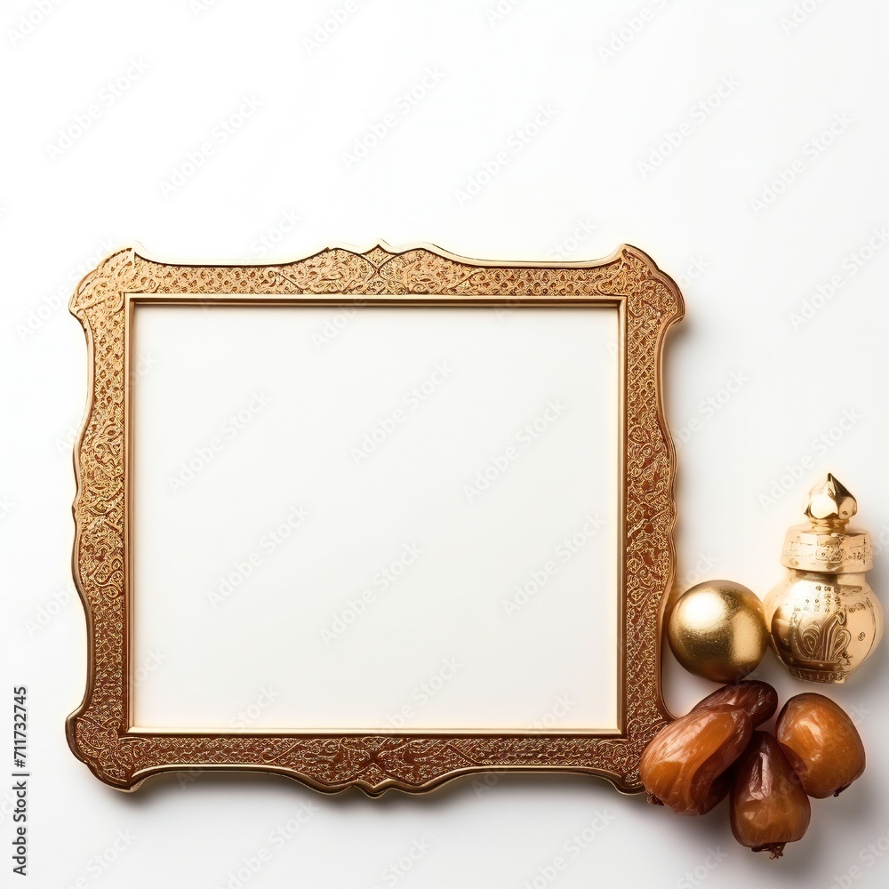 Empty Ramadan celebration frame on white background Generative Ai Empty Ramadan celebration frame on white background Generative Ai