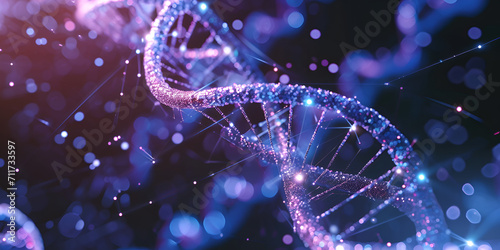 Dna structure of human cell biology dna strands molecular structure   A blue background with a dna strand   Unveiling the Blueprint of Life  Exploring DNA Structure in Human Cells