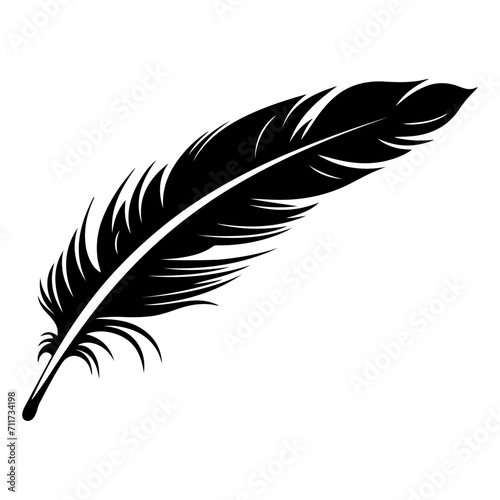 feather black silhouette logo svg vector, feather icon illustration.