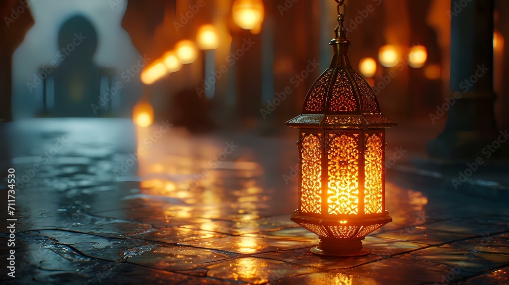 Lanterns in Morocco. Ramadan Kareem background