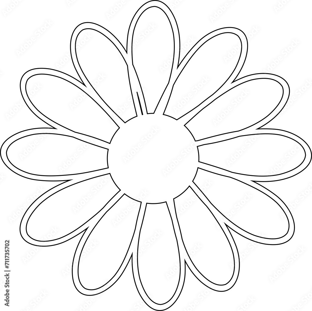 Flower drawing line decoration and design.
