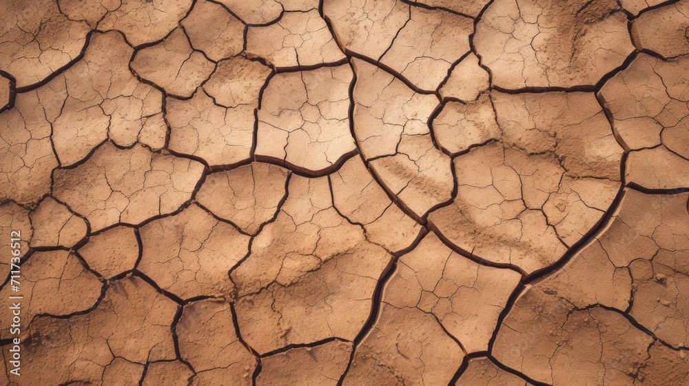 Harsh of dry environment by drought and adverse climate conditions. Cracked and broken terrain reflects impact and lack of water creating barren Harsh of dry environment by drought and adverse climate conditions. Cracked and broken terrain reflects impact and lack of water creating barren