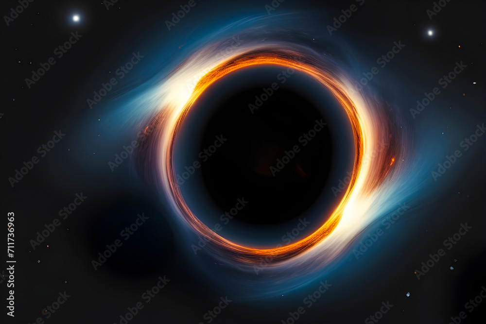 Glowing black hole in the center of the galaxy 