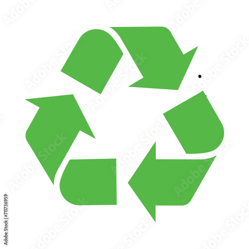 Green recycle arrow flat icon for apps and websites. Recycling symbol vector illustration.
