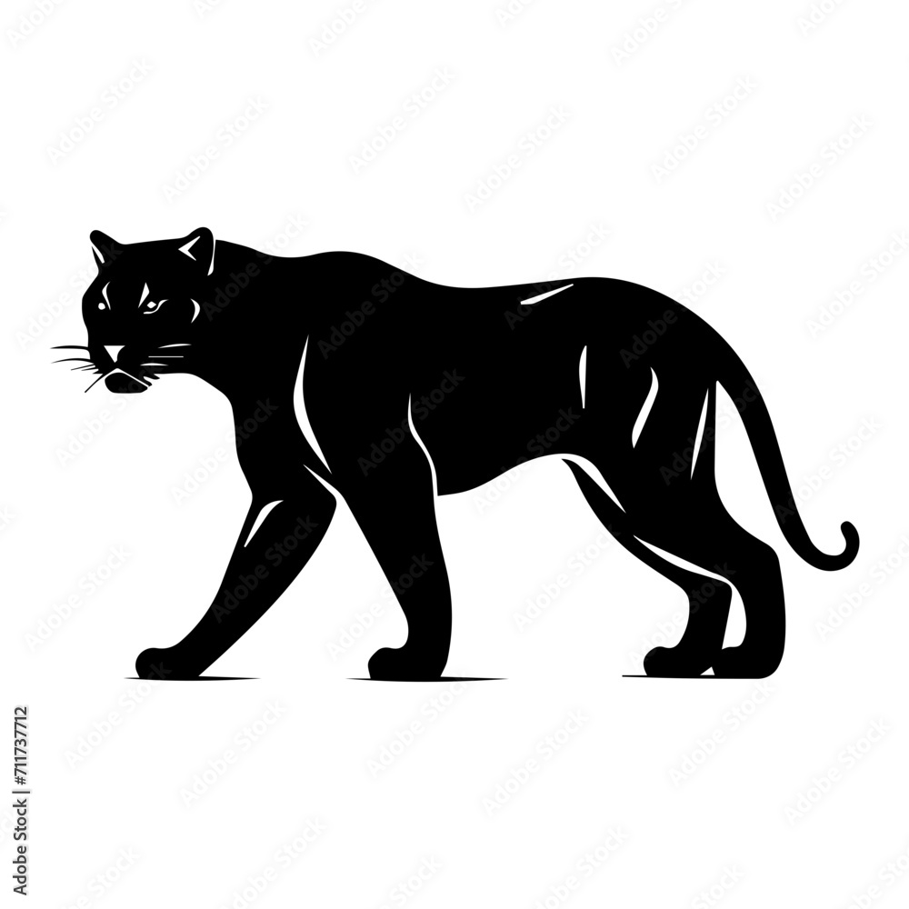 panther black silhouette logo svg vector, panther icon illustration.