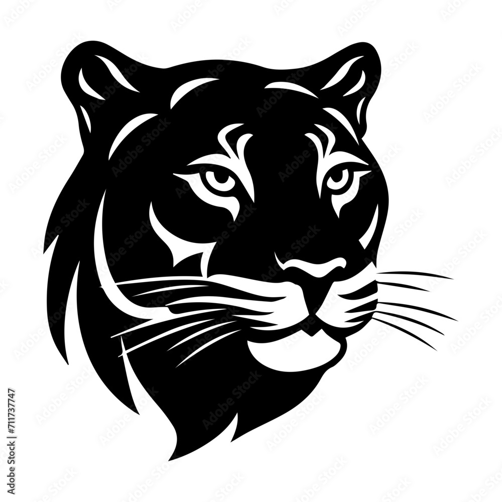Obraz premium panther black silhouette logo svg vector, panther icon illustration.