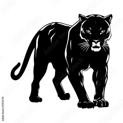 panther black silhouette logo svg vector, panther icon illustration.