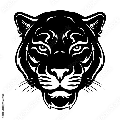 panther black silhouette logo svg vector, panther icon illustration.