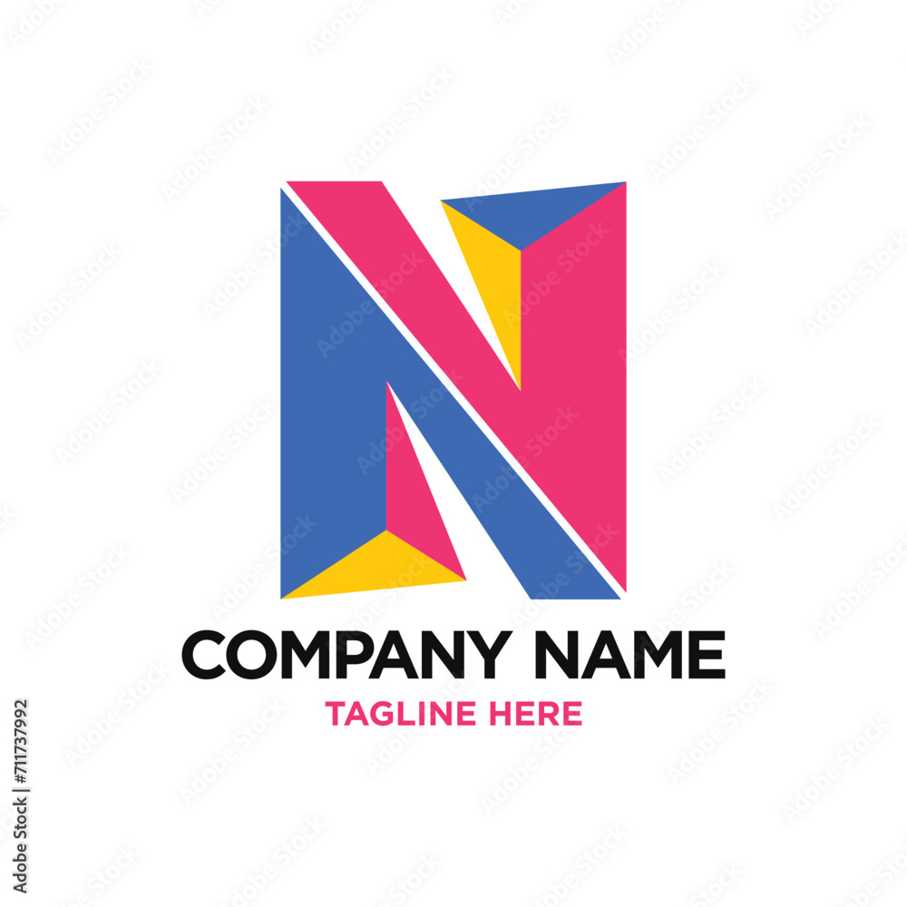 Vector letter n design with creative unique element idea concept and icon Vector letter n design with creative unique element idea concept and icon