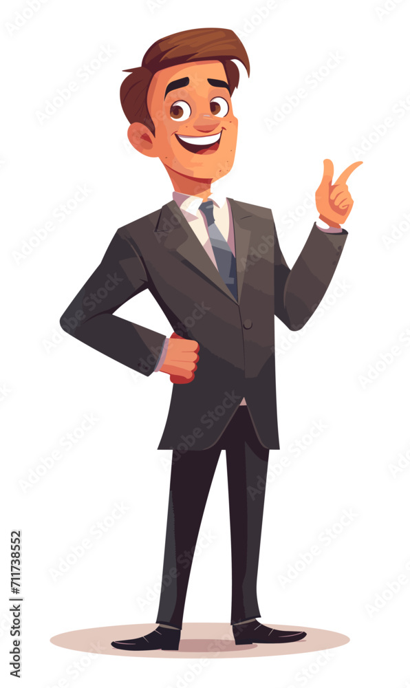 Happy male businessman office worker on white background, vector Happy male businessman office worker on white background, vector