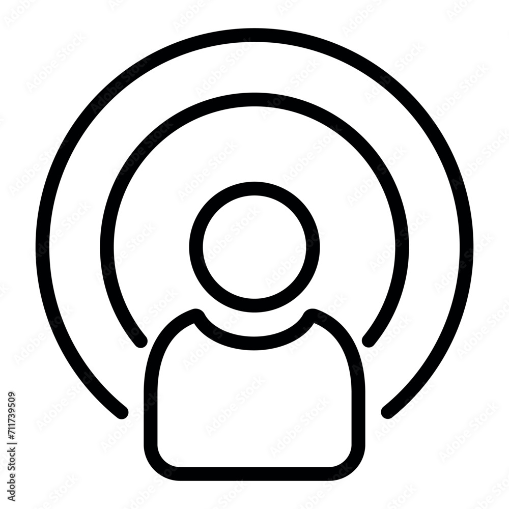 Host line icon with editable stroke isolated vector element. Host line icon with editable stroke isolated vector element.
