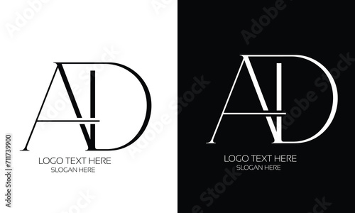 letter AD minimalist logo for business, logo and brand identity, corporate logo, AD logo 
