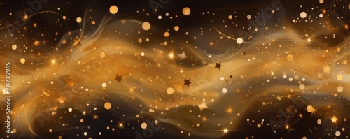 Hazelnut magic starry night. Seamless vector pattern with stars texture marble photo