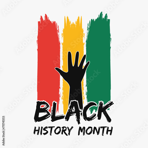 Vector illustration design of Black History Month. Annual celebration in february in USA and Canada, october in UK and Ireland. Concept of t-shirt, social media post, sticker, card design. photo