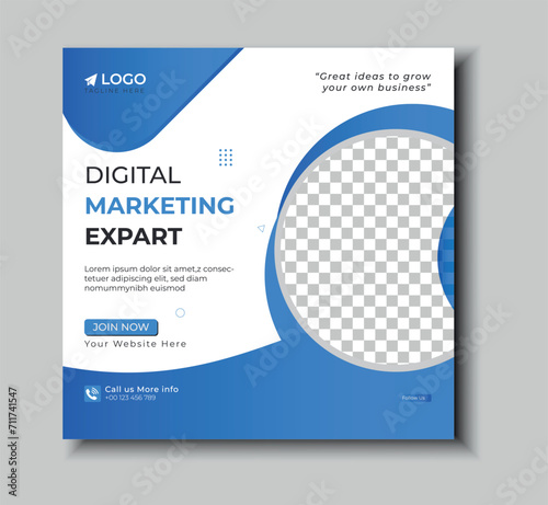 Editable minimal square banner template. Suitable for social media post, web banner, business, banner etc.