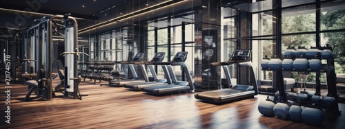 Well-Equipped Gym. Clean and Modern Fitness  © Ilmi