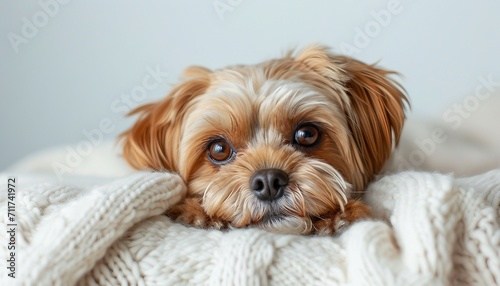 Showcase the sweet and expressive face of a Shih Tzu  capturing the charm and affectionate nature of the breed against a white canvas  shih tzu dog
