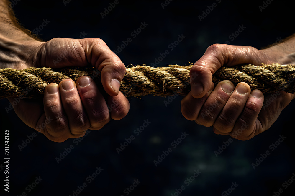 Struggle and Tension Illustrated by Tug of War - obrazy, fototapety, plakaty 