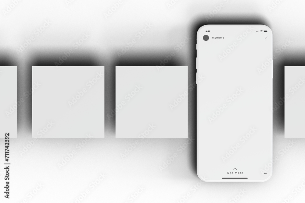 Blank phone with extra square screen Blank phone with extra square screen