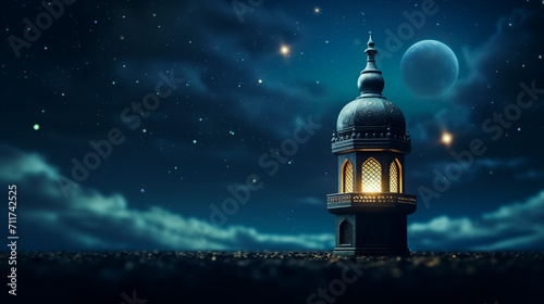 Ramadan Lantern Moon in the background  © Muhammad