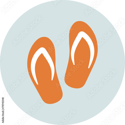 orange flip flops. hotel icon vector png. beach icon png. tourist place vector icon. tourism, vacationist, globetrotting, hostel, visitor, traverse, travel icon png.