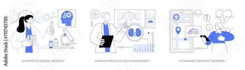 AI in Health Management abstract concept vector illustrations. © Visual Generation