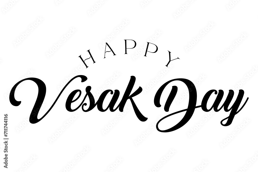 Happy Vesak Day Lettering vector illustration.