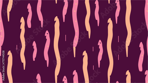 Flamingo pattern , flamingo , summer pattern. Abstract trendy for background. Floral symbols, branches and leaves. Seamless abstract background of wavy lines. Vector.