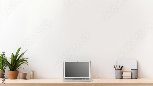 workspace desk table background illustration furniture wooden, modern computer, laptop work workspace desk table background © vectorwin