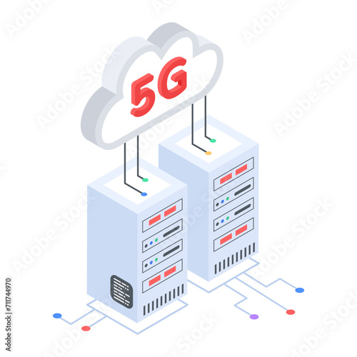 Check out this isometric icon of cloud servers 