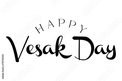 Happy Vesak Day Lettering vector illustration.