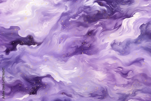 Lilac magic starry night. Seamless vector pattern with stars texture marble © Michael