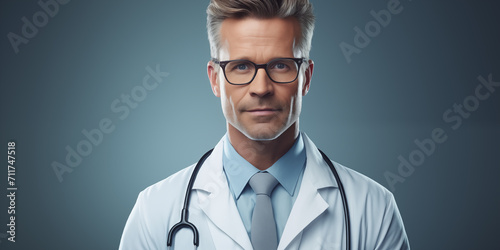 Happy male doctor looking at the camera. Medicine and health.