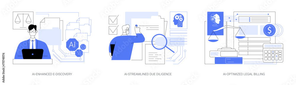 AI Technology for Legal Services abstract concept vector illustrations. AI Technology for Legal Services abstract concept vector illustrations.