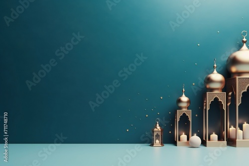 Ramadan celebration background with empty copy space Generative Ai