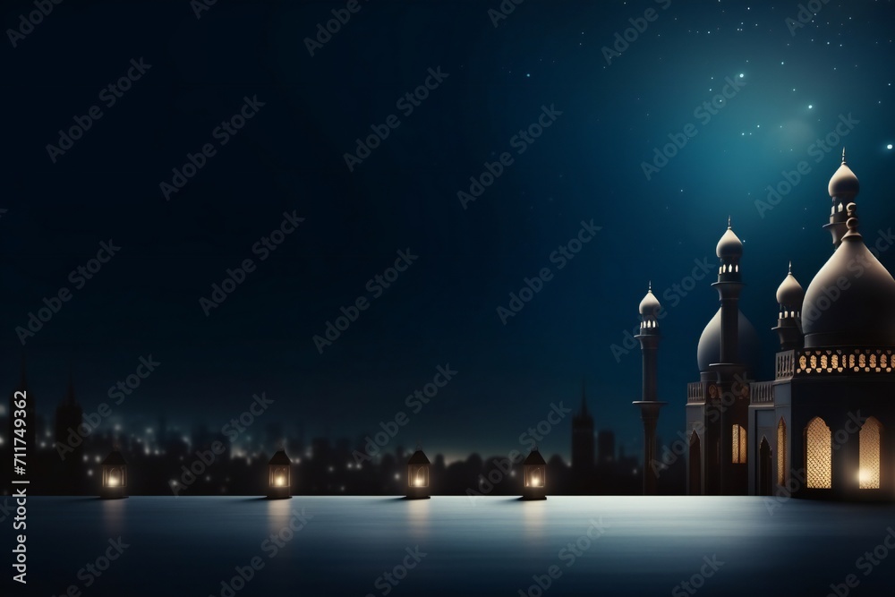 Obraz premium Ramadan celebration background with empty copy space Generative Ai